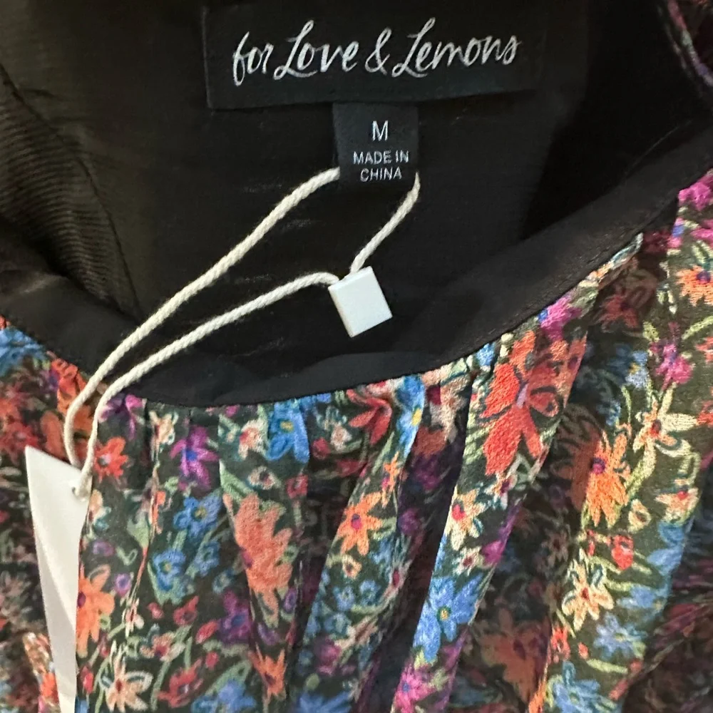 NWT For Love & Lemons Brittany Floral Print Long Sleeve Midi Dress Size M - Picture 13 of 13